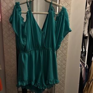 Elegant Teal Women's Romper